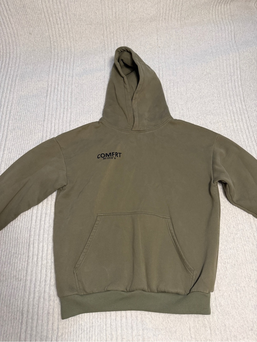 Olive Green COMFRT Hoodie, Size large